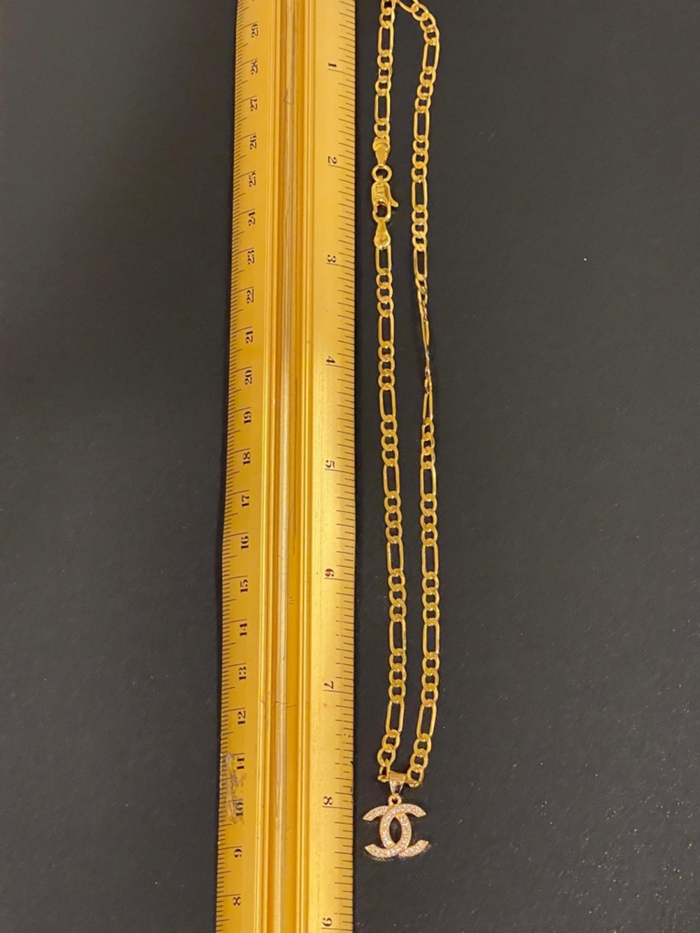 Chanel Gold-Tone Interlocking Logo Pendant And Chain Necklace - Picture 6 of 10